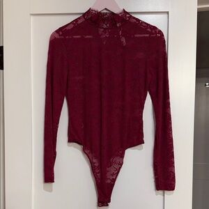 Victoria Secret Burgundy Lace Bodysuit